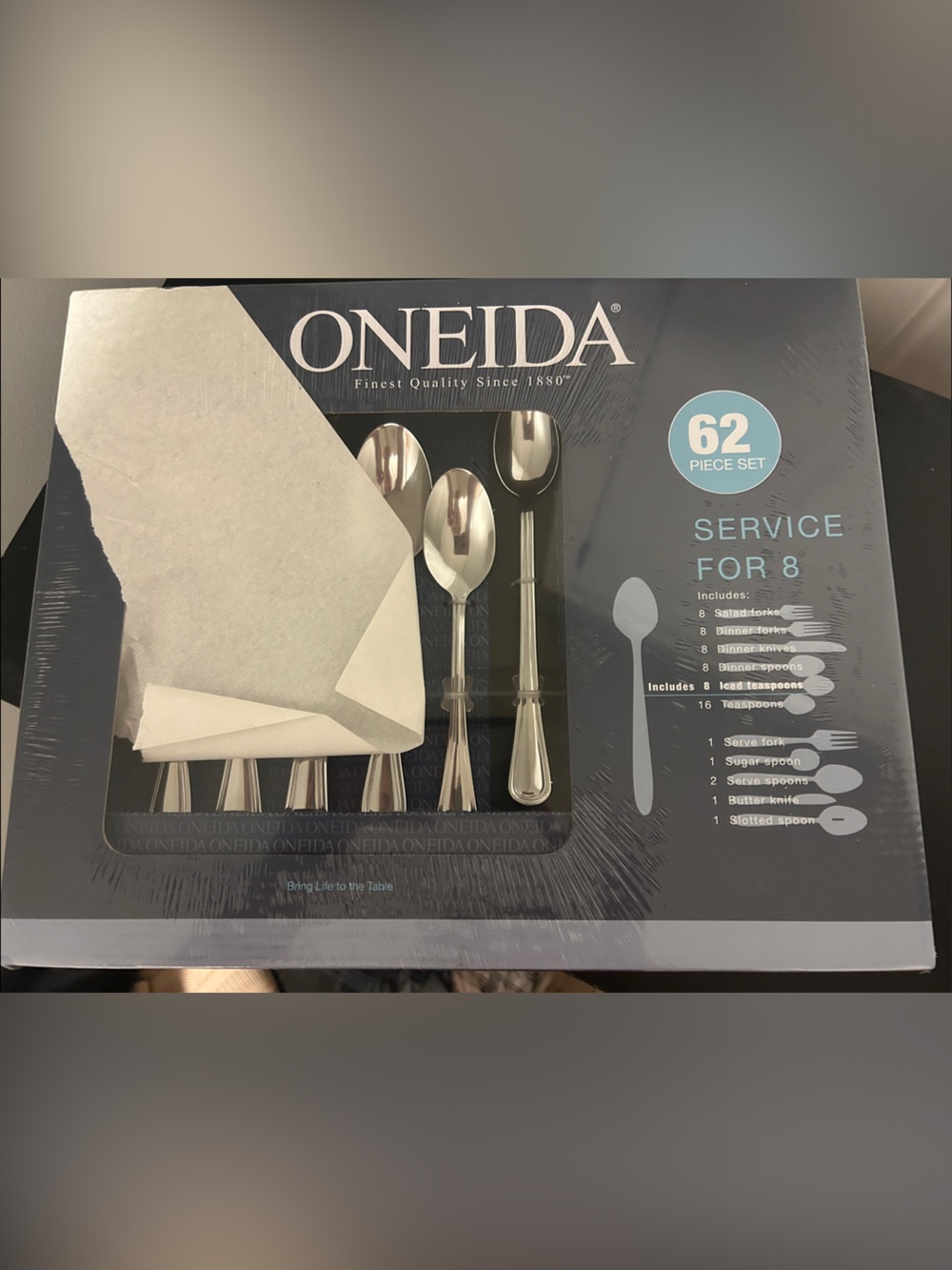 Oneida Silver 62-Piece Flatware Set - Service for 8